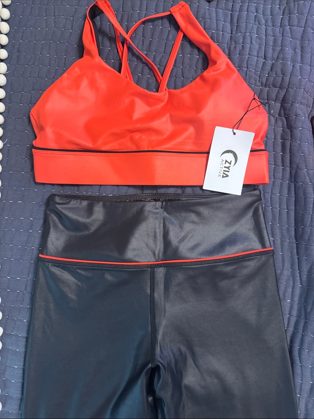 Ziva Active Red Strappy Sports Bra - Red